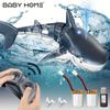 BABYHOME TEMI Remote Control Shark 1:18 High Simulation Scale Fish With Light & Spray Water For Lake Bathroom Pool Toys For Kids Boy