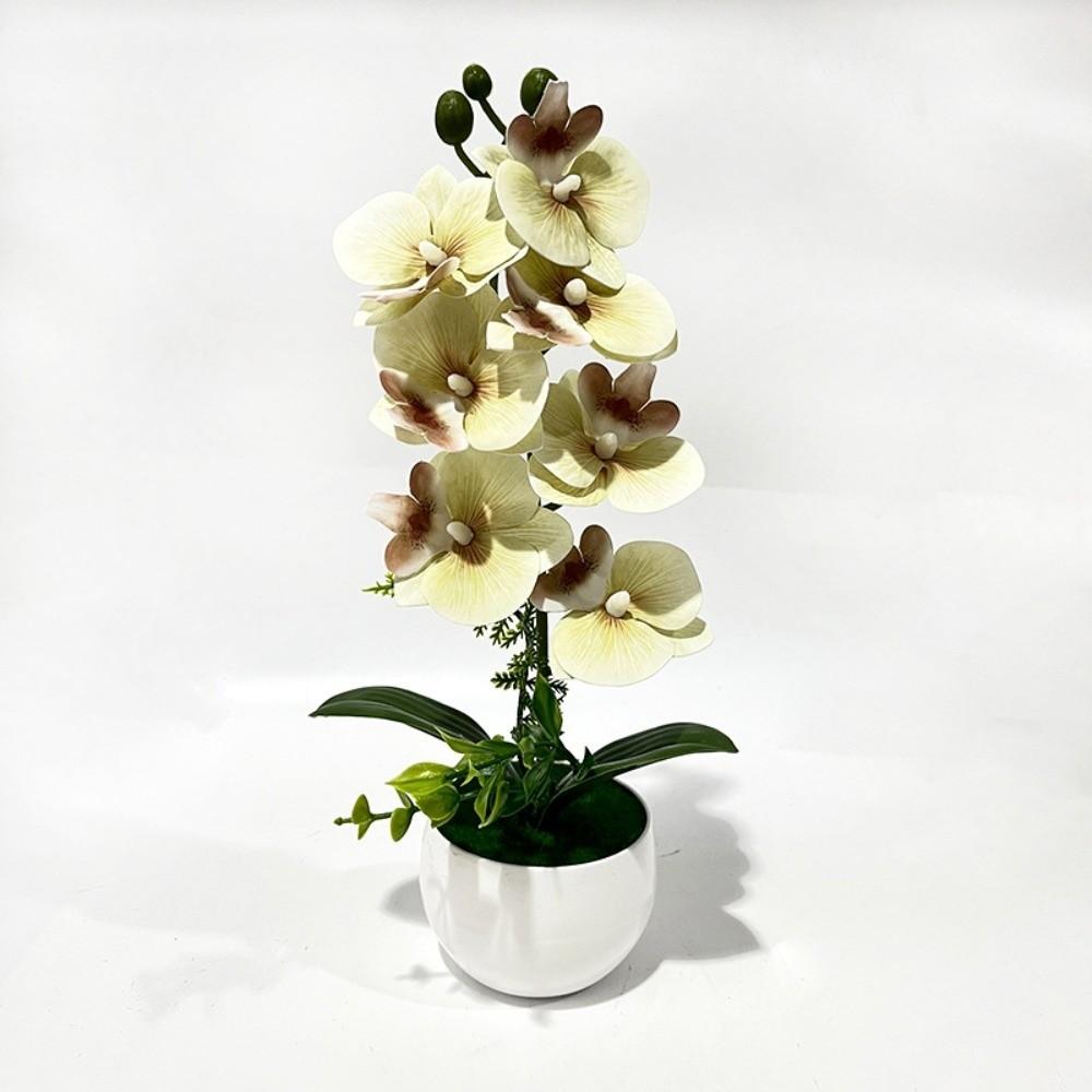 Pink Simulated Flower Butterfly Orchid Potted Artificial Faux Plants Indoor Decoration