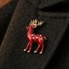 Reindeer Cardigan Brooch Christmas Pin Rhinestone Elk Lapel Sweater Pin Coat Suits Accessories Jewelry Gift for Xmas