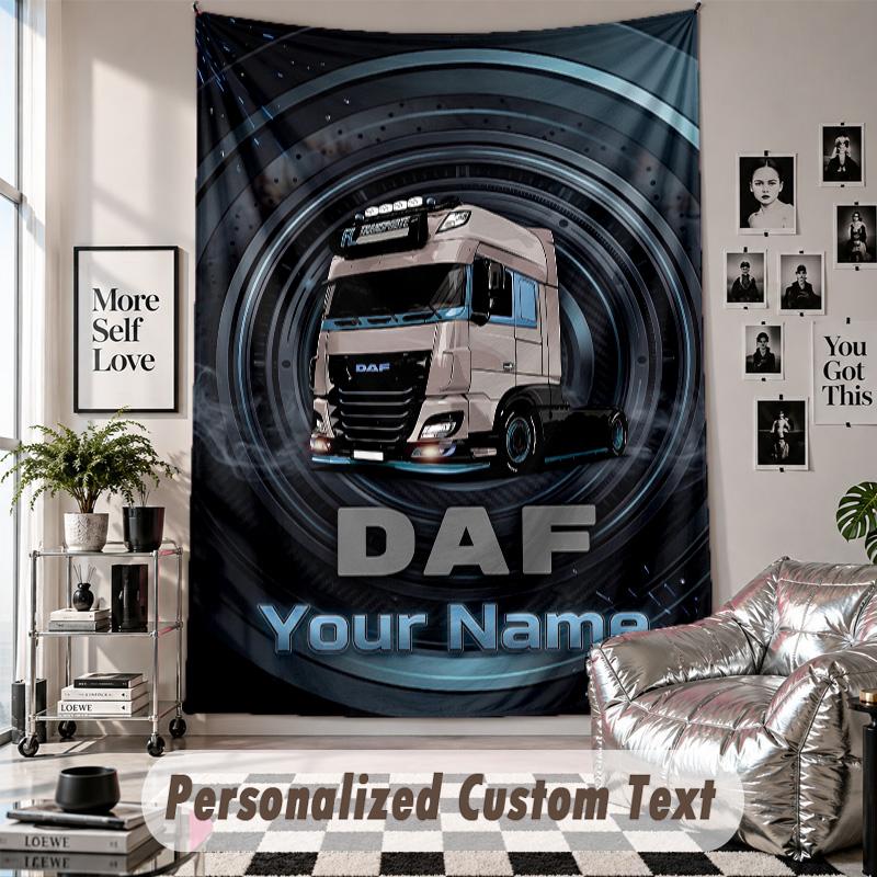 Wall Hanging Tapestry With Custom Name & Text, DAF Decorative Tapestry For Bedroom