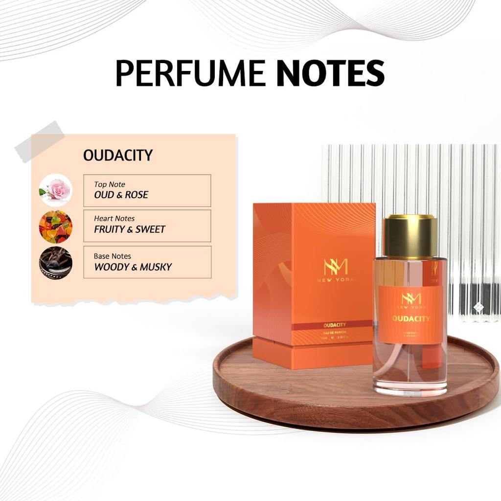 Oudacity Luxury Perfume | Премиальный стойкий аромат-спрей | С ароматной смесью мускусных и фруктовых нот | Парфюм унисекс | 100 мл