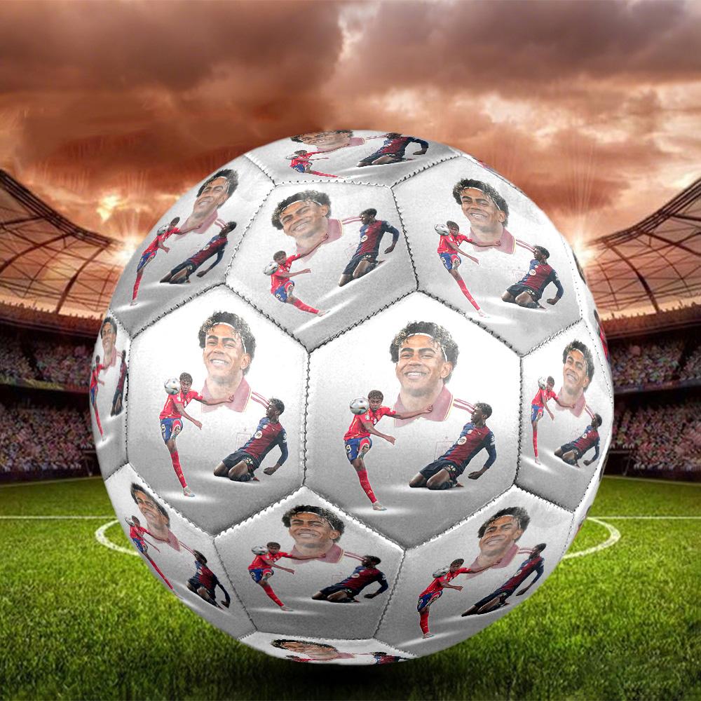Lamine Yamal 19 Barcelona Player Celebration Size 5 Soccer Ball Machine-Stitched Indoor/Outdoor Universal Football Soccer Accessory
