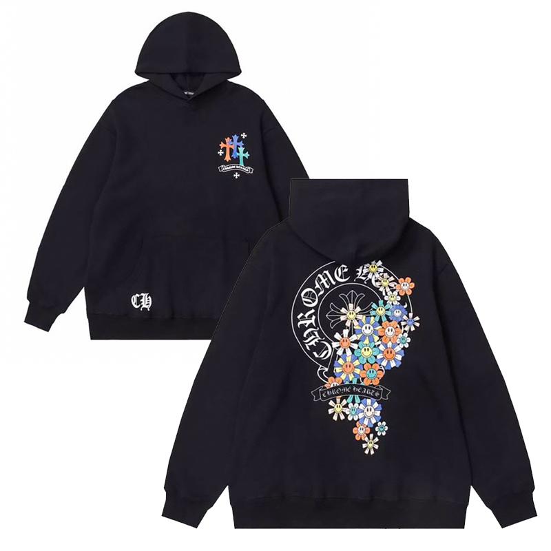 855 CHROME HEARTS Осень-Зима 2026 Новая Классическая толстовка с капюшоном большого размера с логотипом, Подходит для ношения парами