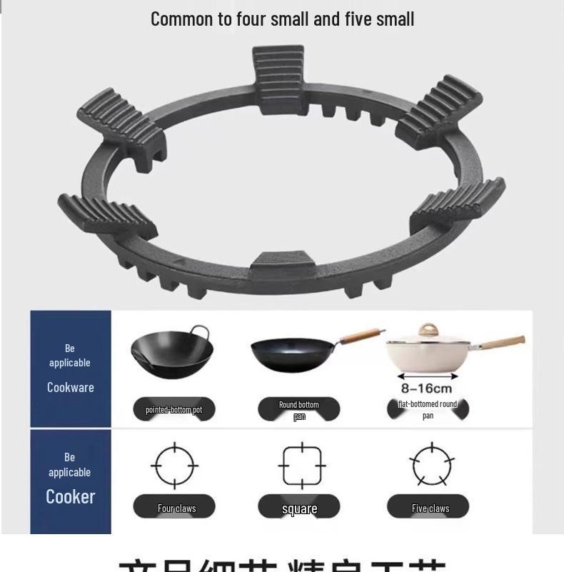 Универсальная нескользящая подставка под горячее для газовой плиты: Молочник и маленькая подставка для кастрюли с четырьмя или пятью зубцами.