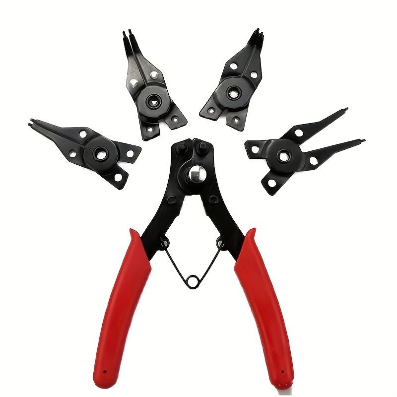 Snap Ring Pliers, 4 In 1 Removal Set for Automotive And Engine Repair,Interchangeable Jaw Head 45 90 And 180 Degree Angled Jaws