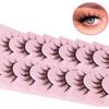 Seven Pairs Of Anime Eyelashes False Eyelashes, Exaggerated Thick Curled Eyelashes, Black Stem One Piece False Eyelashes