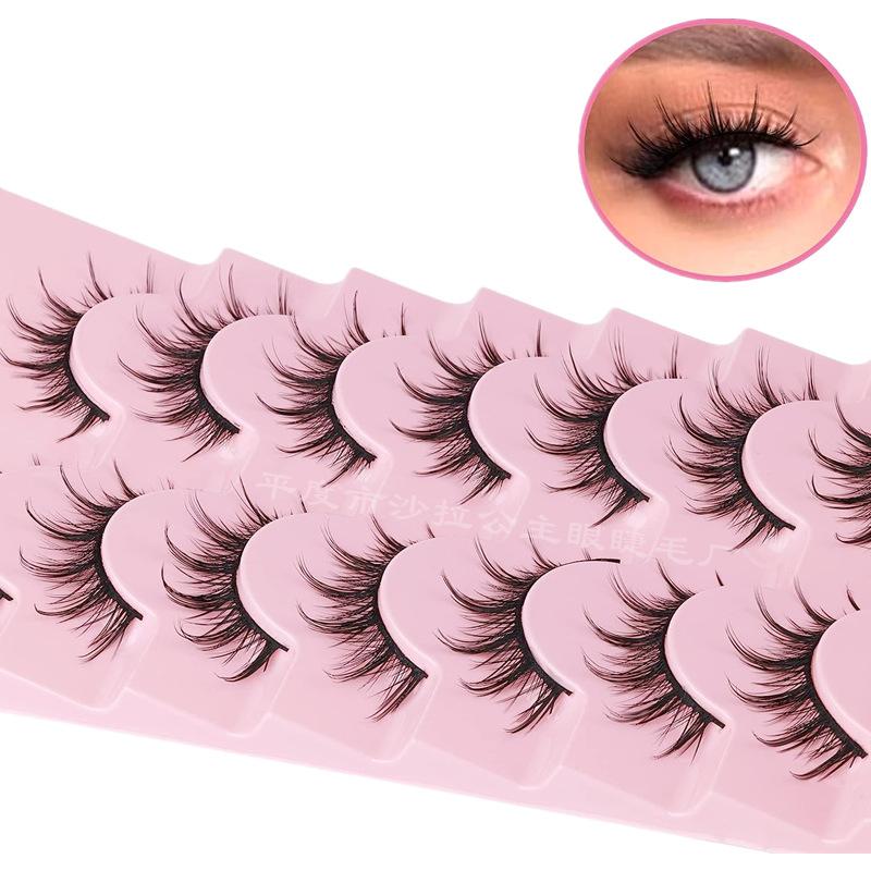 Seven Pairs Of Anime Eyelashes False Eyelashes, Exaggerated Thick Curled Eyelashes, Black Stem One Piece False Eyelashes