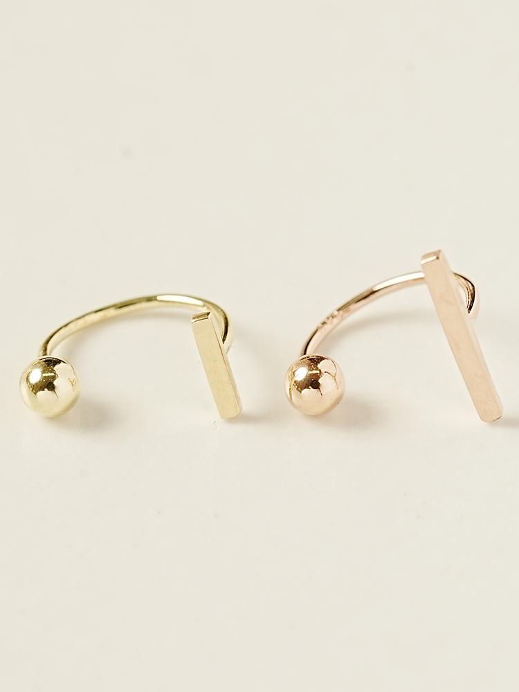 Минималпирсинг 14K Штанга Изогнутое Кольцо Серьги-пирсинг