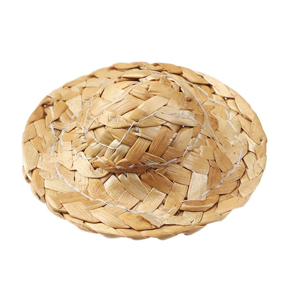 Yellow Multiple Sizes Crafts Woven Straw Hat Doll Accessories Doll Caps DIY Decoration
