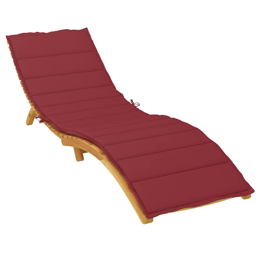 Sun Lounger Cushion Burgundy 200x70x3 cm Oxford Fabric