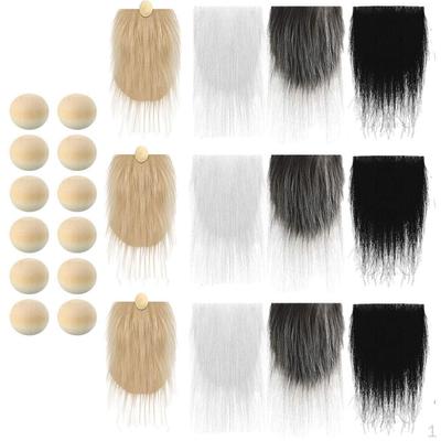 Предварительно вырезанные гномные бороды из рождественской ткани, маленькие необработанные деревянные шарики для носа, куклы-гномы своими руками