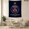Custom Name Paris Saintgermain Wall Tapestry Aesthetic Wall Hanging Printed Fabric Blanket Decorative Tapestries for Bedroom Living Room Home Decor