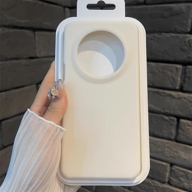 Phone Case for Huawei Mate60 Pro And Mate60 Pro+, Liquid Silicone Full Protection Shockproof Ultra-Thin Flocked Anti-Fingerprint Soft, Jelly White