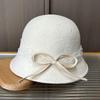 Simple temperament autumn and winter lace wool beret women's high-end French daughter top hat Hepburn retro basin hat