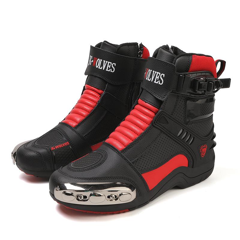 Мотоциклетная обувь из натуральной кожи для мужчин и женщин, мотоциклетная обувь, гоночные ботинки для бездорожья, мотоциклетное снаряжение, рыцарские ботинки
