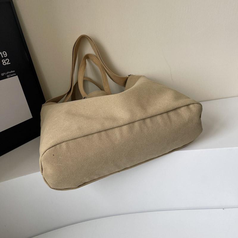 Холщовая сумка женская большая вместительная сумка через плечо студенческая однотонная сумка через плечо для поездок на работу