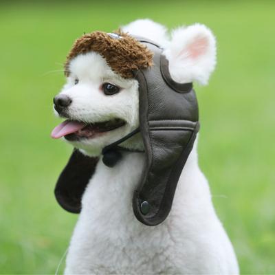 Шапка пилота для собак, кожаная зимняя теплая шапка, милая косплей, аксессуары для домашних животных, милые головные уборы, костюм для домашних животных, ветрозащитная шапка для кошки, щенка
