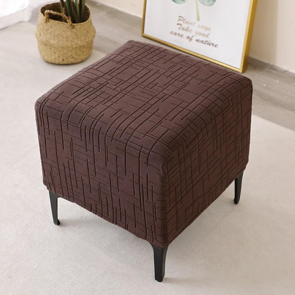 Elastic Square Stool Cover Solid Color Footstool Case Durable Pouf Stool Cover Living Room