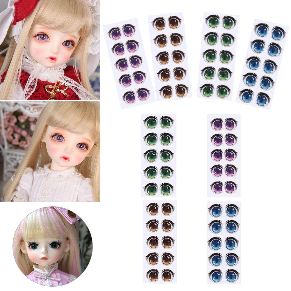 Стеклянные и лунные кристаллы, наклейки с мультяшными глазами, орган, паста, чипсы для глаз, бумажная аниме-статуэтка, кукла