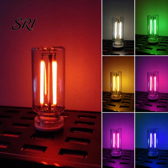 Ambient Mood Lighting Night Light Multi-Color with Touch Dimming USB Powered Portable Retro Adjustable Brightness Filament Design Soft LED for Bedroom