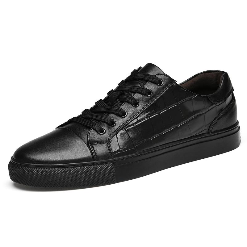 Мужские кроссовки из натуральной кожи Стильная формальная обувь для скейтборда Досуг Прогулки Мужские теннисные кроссовки Новые Удобные Простые Прогулочные туфли