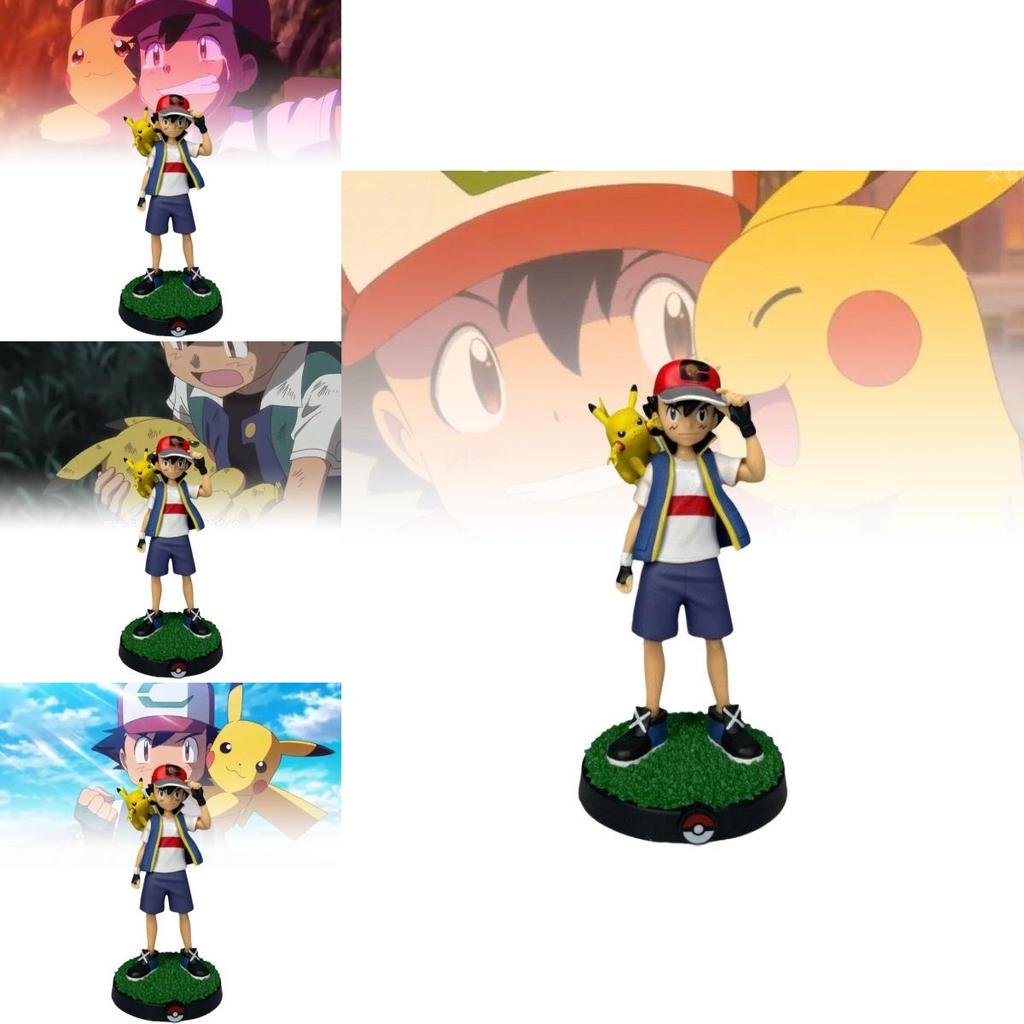 Очаровательная фигурка Пикачу и Эша Коллекционная игрушка Модель из ПВХ Идеально подходит для подарков и декора