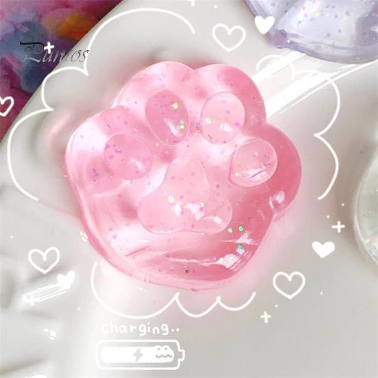 3/5Pcs Clear Cat Paw Squeeze Toy Anxiety Stress Relief Transparent Kitten Paw Pinch Sensory Toy Kids Teens Adults Soft TPR Stress Ball Animal Paw