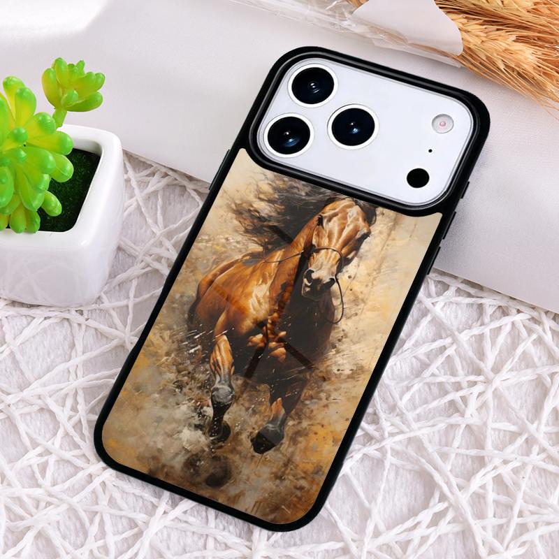 Художественный чехол для телефона с рисунком лошади для iPhone 17 Air 16 15 11 12 14 13 Pro Max Ударопрочный чехол