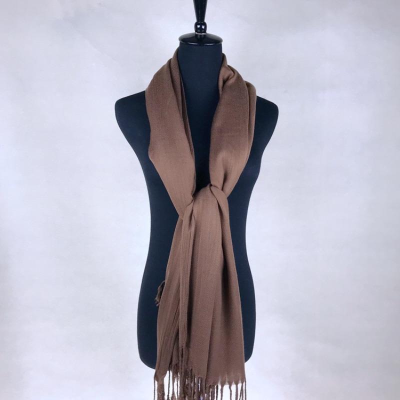 Big Red Club Gift Print OO Embroidery Solid Color Twill Cotton Shawl Scarf Extra Long High Sense