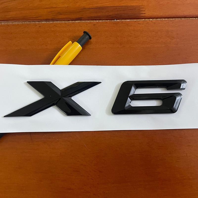 Compatible BMW X Series Tail Emblem Sticker: X1-X7 Black Rear Lettering