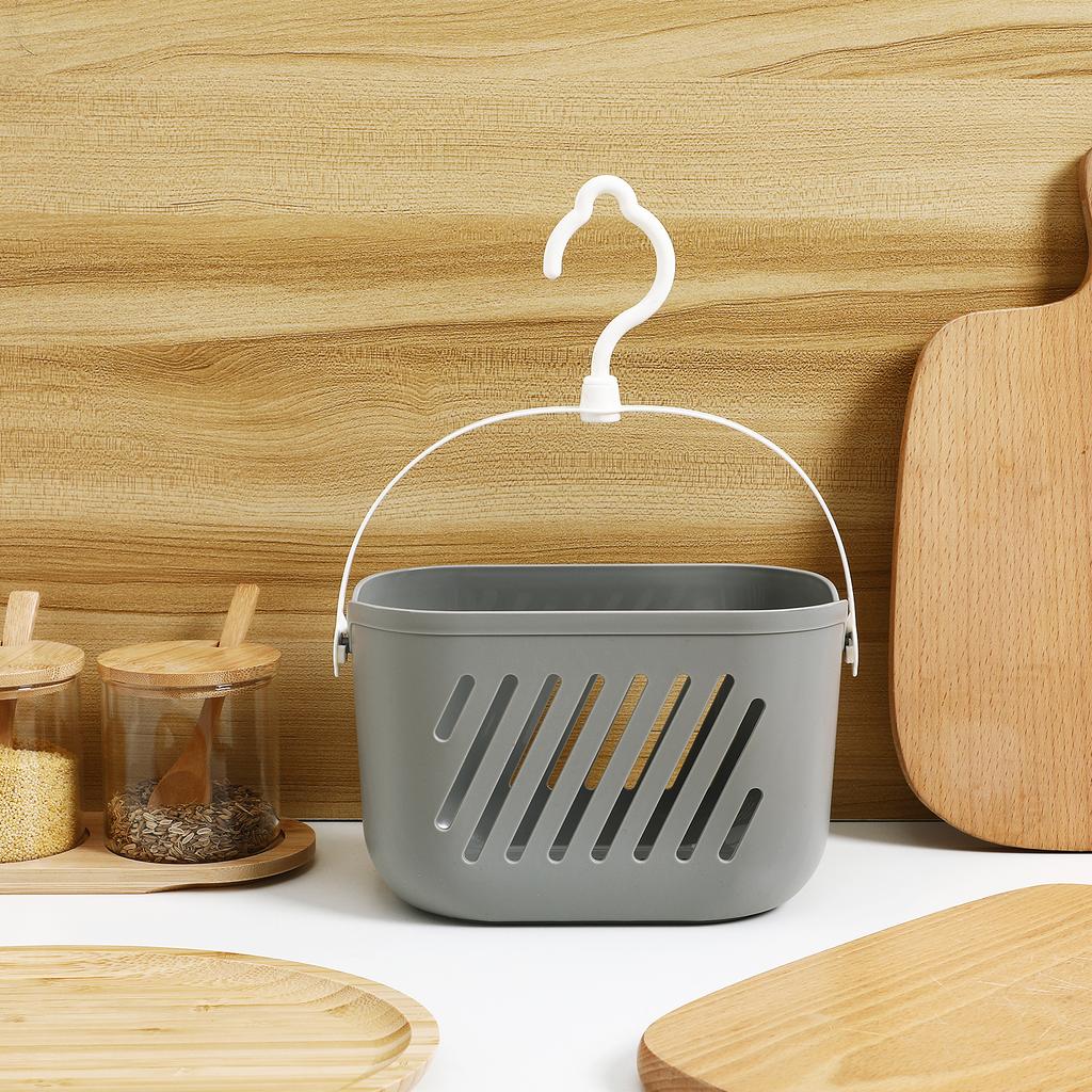 Hanging Storage Basket with Hook Plastic Waterproof Rustproof Scratch Resistant Organize Kitchen Bathroom Essentials