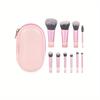 10 Black Mini Makeup Brush Travel Portable Makeup Tool Makeup Puff - Palm Brush Professional Makeup Tool Set