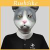 Очаровательная маска-голова кошки, смешной латексный аксессуар для костюма животного на Хэллоуин