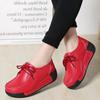 Genuine Leather Women Platform Sneakers Lace Up Flats Black White Swing Shoes Shallow Ladies Casual Footwear Height Increasing