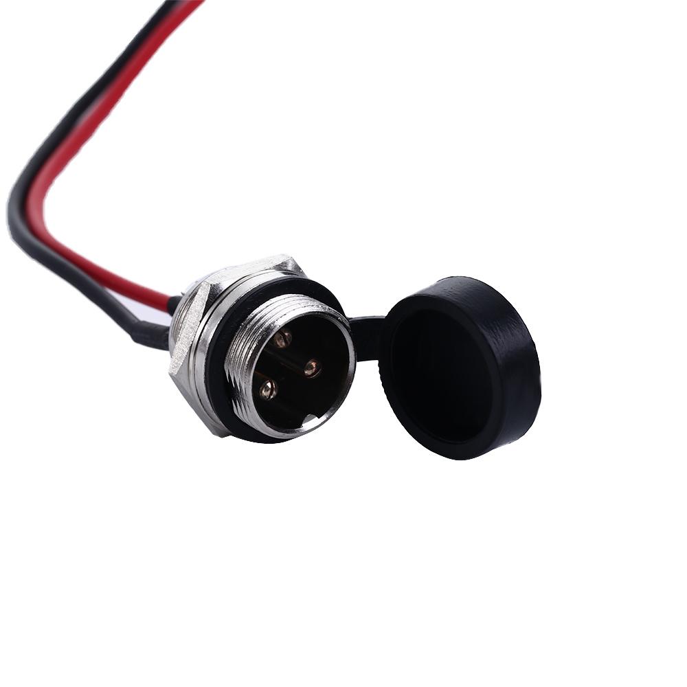 Bicycle Three-hole Round Head 24V 36V Charging Port Jack Socket Inline Connector Battery Charging