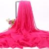 Elegant Red Chiffon Scarf for Women, Infinite Summer Scarf with Tassels