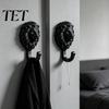Modern Wardrobe Storage Hook 2Pcs Lion-Head Wall Hooks, 3D Printed Animal Shaped Hanger, Self?Adhesive No Damage Key Holder Coat Towel Hook,