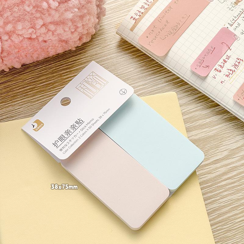 100Sheet Simplicity Sticky Note Solid Color Mini Notepad Creative Study Memo Pad for Kid Lovely Stationery Adhesive Index Note