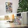 Art Deli Japanese Kimono Floral and Geometric Fabric Wall Art Panel, 57 x 57 cm
