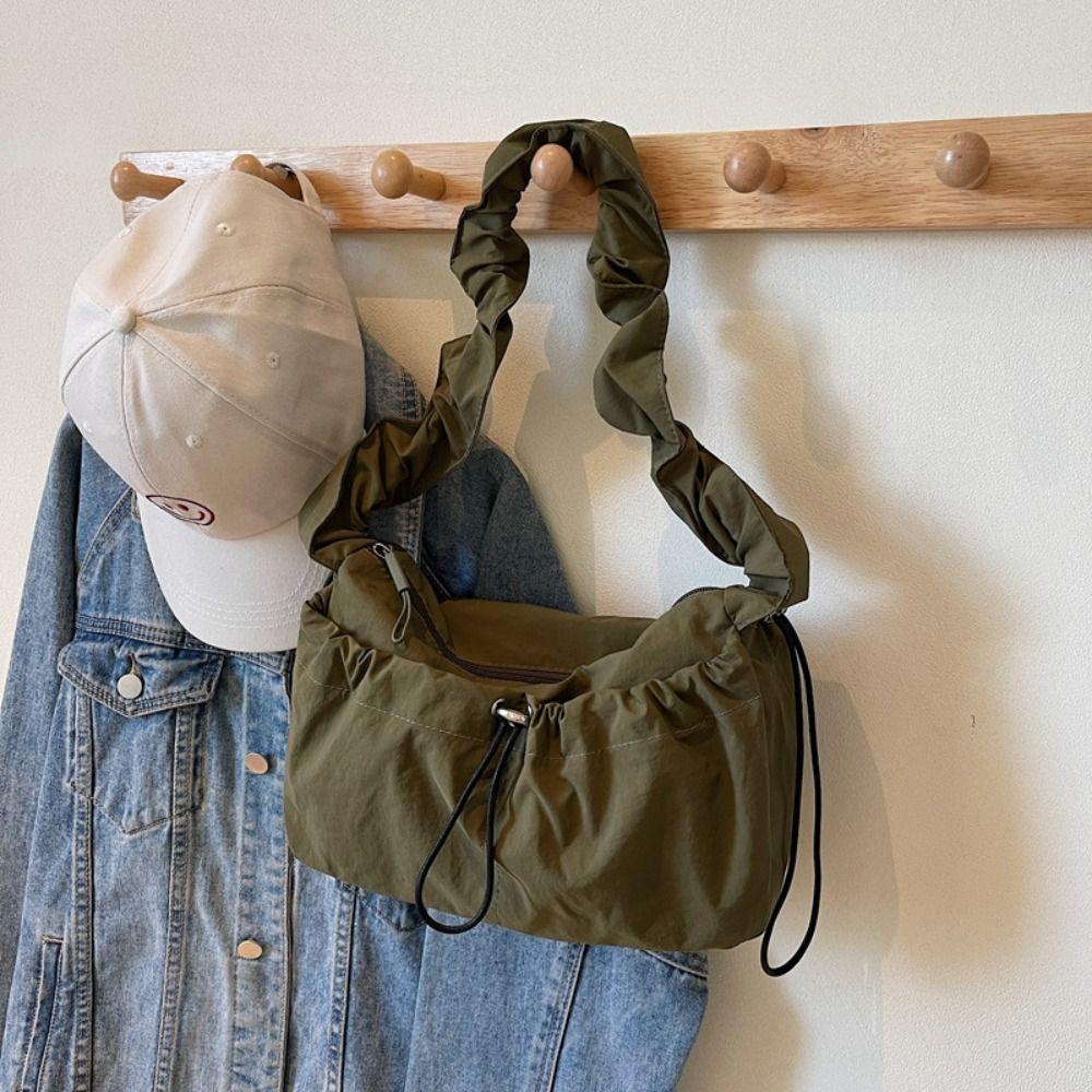 Handbag Nylon Shoulder Bag Korean Style Drawstring Bag Cute Oxford Cloth Crossbody Bag  Outdoor