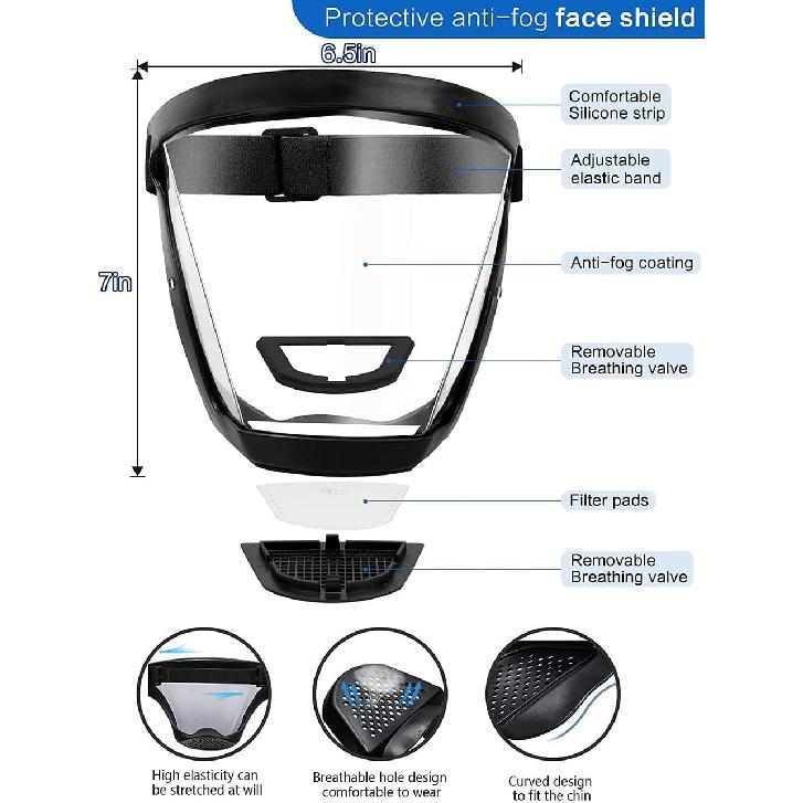 Противотуманный защитный щиток для лица унисекс HD прозрачная маска заменяет прозрачную наружную полнолицевую защитную маску для рта