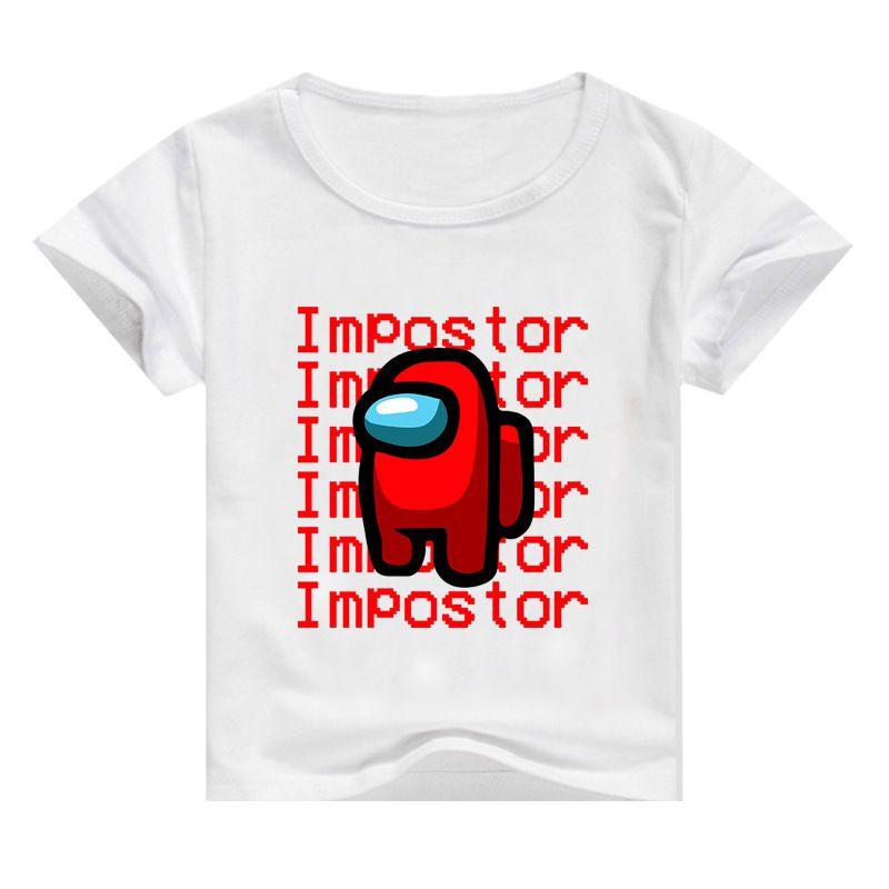 Us Among Impostor Tshirt Children Summer Round Neck Print Casual Short Sleeve