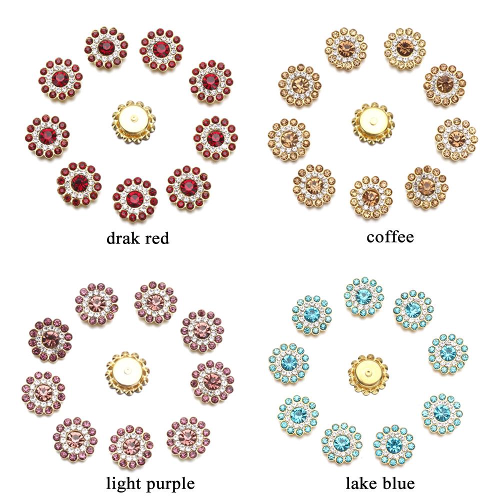 Steel Bottom Hat Accessories Crystal Glass Stone Clothes Decoration Rhinestone Buttons