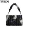 Chic Tie-Dye Plush Crossbody Bag for Women - Large Capacity, Adjustable & Detachable Strap, Zip Closure, 2024, Shoulder Crossbody, Suitable for Girls