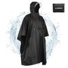 Lixada Hooded Rain Poncho Waterproof Raincoat Jacket Cycling Rain Cover for Outdoor Camping Hiking