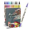 LAPOND Acrylic Marker Color Thick and Thin Both Fabric Pens, Pens, Water-Based Pens, Non-Toxic, Waterproof, Quick-Drying, Ends, DIY, Graffiti,