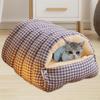 Домик-пещера для питомца, кошачий домик, удобные подарки, многоцелевой, ПП хлопок, мягкая съемная подушка, теплый, удобный