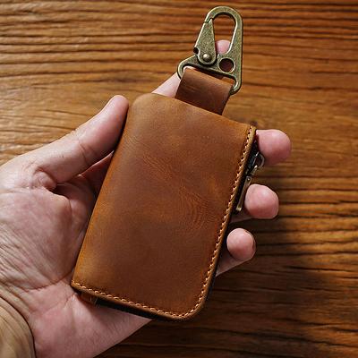 Сумка для хранения ключей из натуральной кожи, Bluetooth-наушники, брелок для ключей, автомобильный защитный чехол для смарт-ключа, ключница на молнии, кошелек для монет
