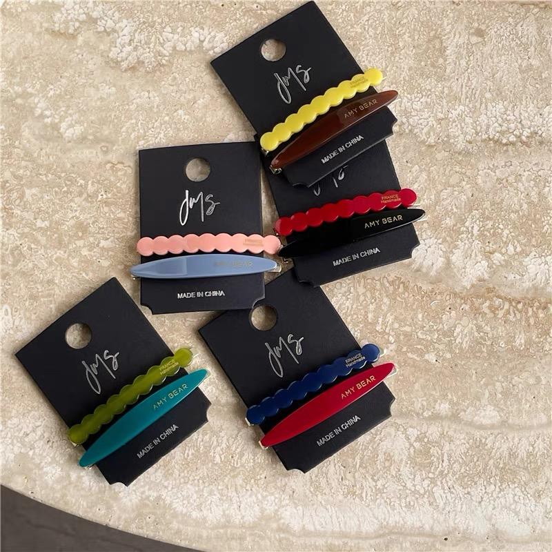 2pcs/set Acetate Hair Clips Sweet Cute Simple Side Pins Wave Lace Geometric Barrettes Hairpin Women Hair Accessories