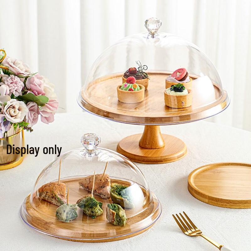 Rotatable Food Display Platter with PC Dust Cover